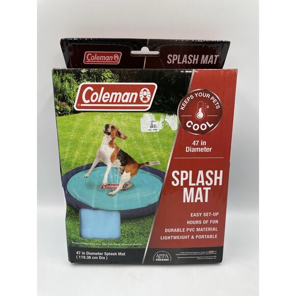 Coleman Dog/Pet Cooling Splash Mat (47 Inch Diameter) Dog Splash Mat NEW In Box! - Picture 1 of 7